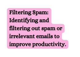 Filtering Spam Identifying and filtering out spam or irrelevant emails to improve productivity